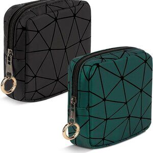 2 PCS Mini Makeup Bag for Purse, 4.5" Small Cosmetic Bag Set for Women Girls, Sm